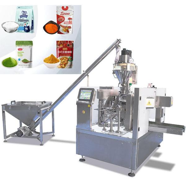 China Automatic Doypack Premade Bag Powder Packing Machine For Labeling Detergent Soap Spices Chili Juice Coffee Flour Zip Pouches factory