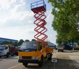 China 500kg Heavy Hydraulic Elevating Platform Truck Mounted Scissor Lift with 14m factory