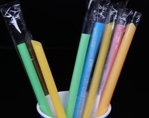 China The coarse coloful plastic stright drinking straws factory