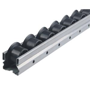 China JY 2049B SGCC Galvanized Steel Roller Track With Black Flange Wheel factory