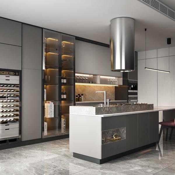Simple Interior Design Wall Smart Melamine Kitchen Cabinets Wood Luxury Kitchen