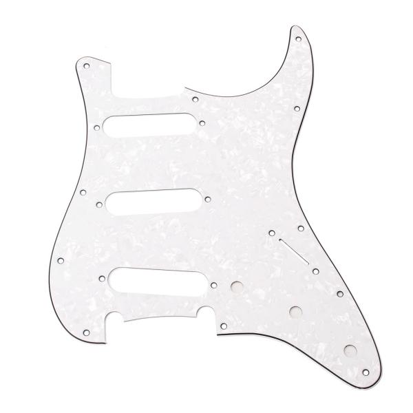 3Ply 11-Hole SSS Electric Guitar Pickguard white pearl Scratch Plate for