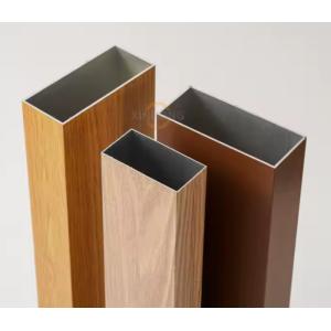 6063 Anodized Aluminium Wood Grain Extrusions Rectangle Tubing Profiles
