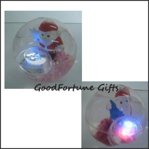 China Promotion christmas gift santa clause led flash Bouncy bouncing ball toy printed logo factory