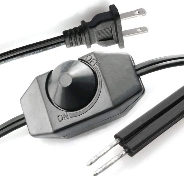 1.8m Rotary Knob Adjustable LED Dimmer Switch Controller Power Cable for Lamp
