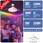Stylish Metal Indoor Ceiling Fan with Hidden Blades and Cooling Air LED Light