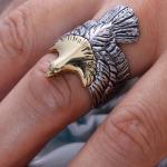 Mens Fashion Jewelry Sterling Silver Eagle Sculpture Skyhawk Ring (XH042519W)