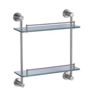 China Double Glass Shelf 83010B-Brush&amp;Polish&amp;Round &amp;Stainless steel 304&amp; Bathroom Accessories&amp;kitchen,Sanitary Hardware factory