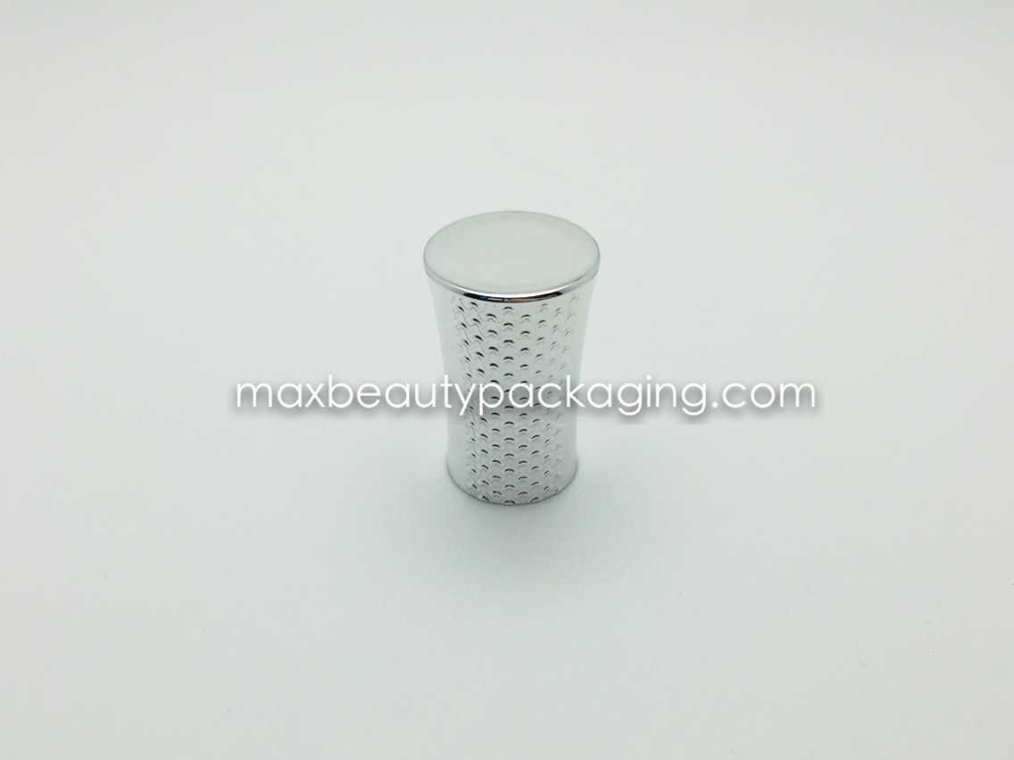 N2020 uv metalized silver color coating finish nail polish cap nail polish packaging double cap flat brush plastic cap
