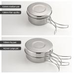 Multifunction 4 Pieces Outdoor Cookware Set Stainless Steel Titanium Pots
