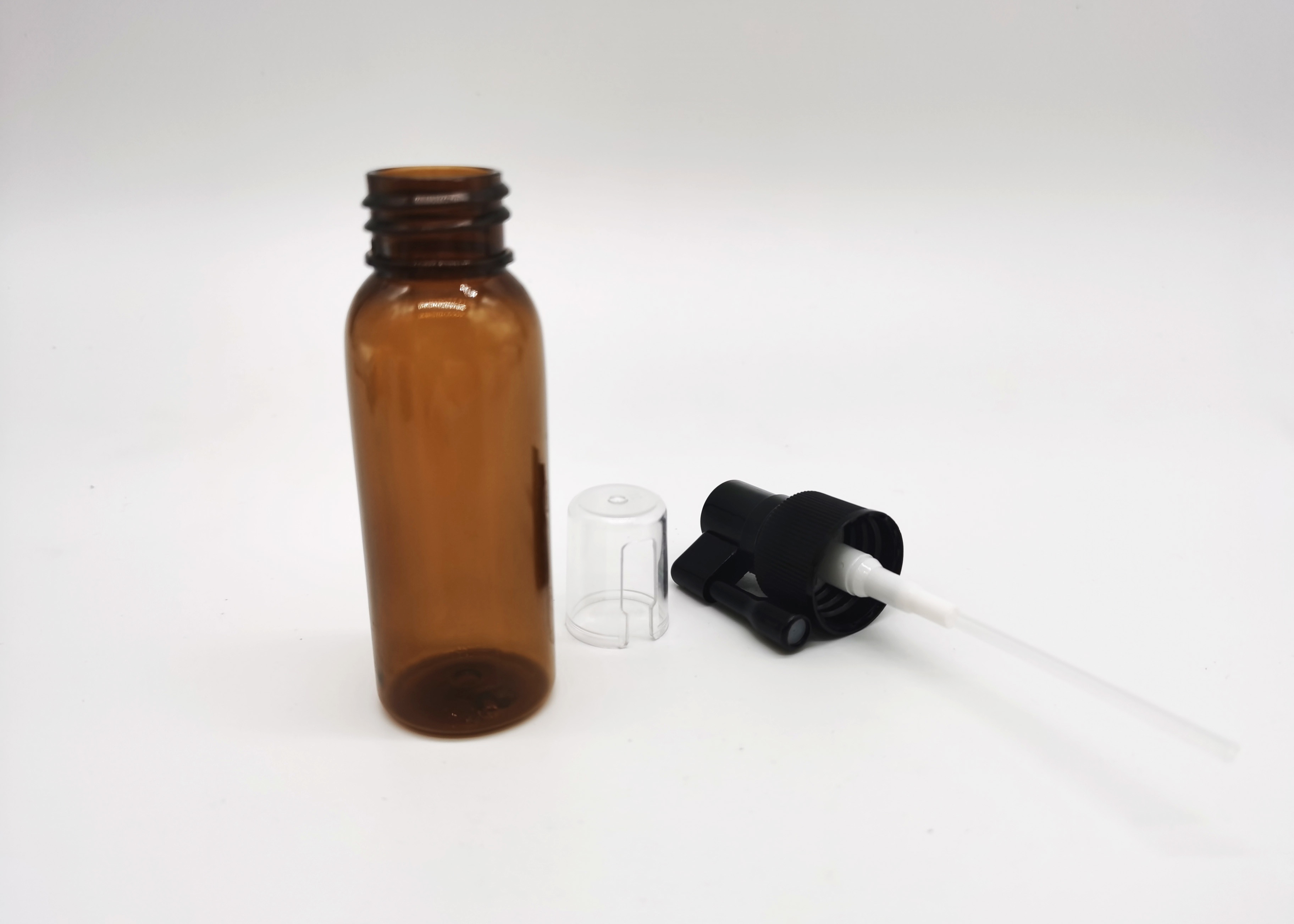 Cosmetic Packaging 30ml Cylinder Amber Plastic Bottle