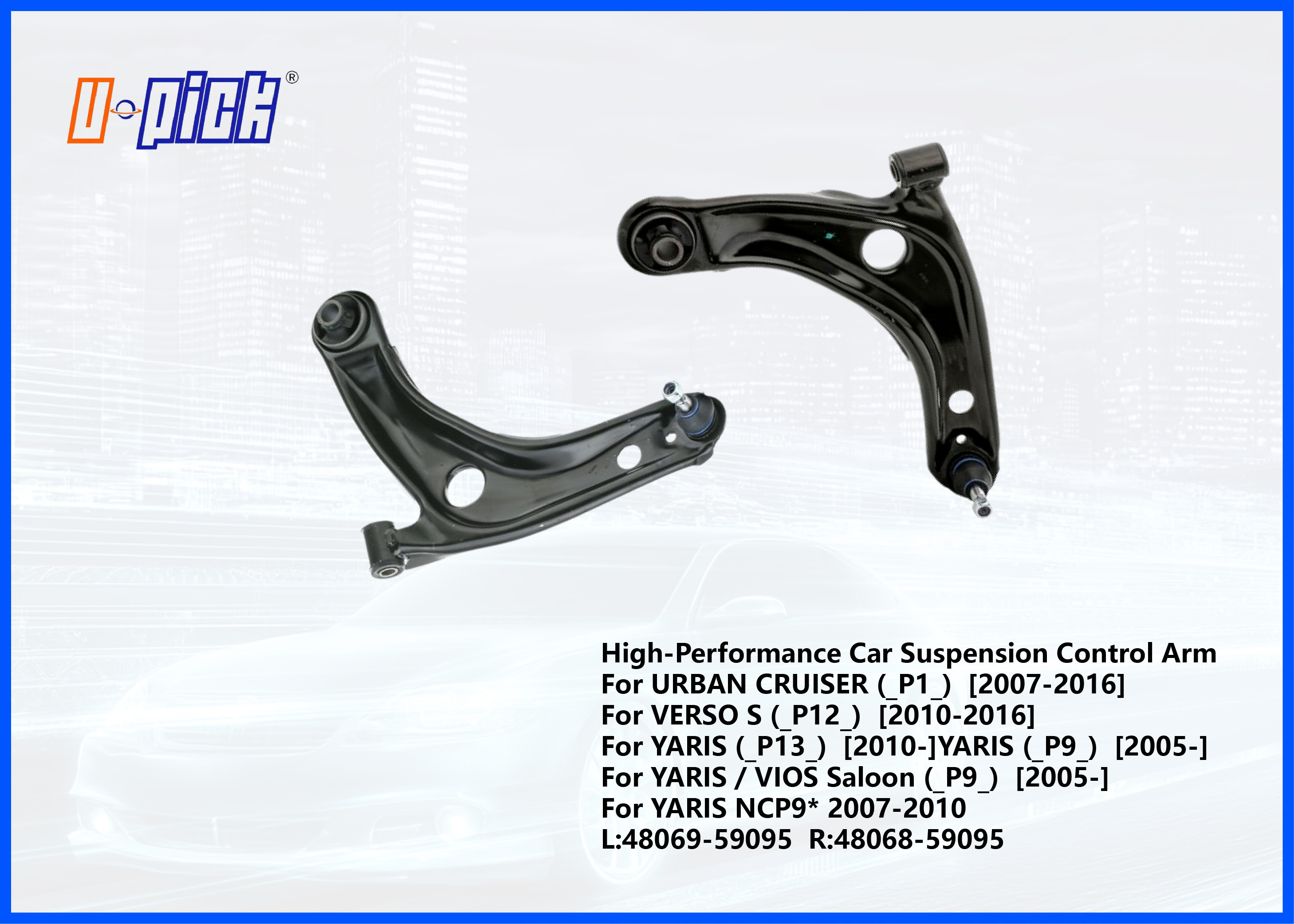 High-Performance Car Suspension Control Arm For Toyota Yaris L:48069-59095 R:48068-59095