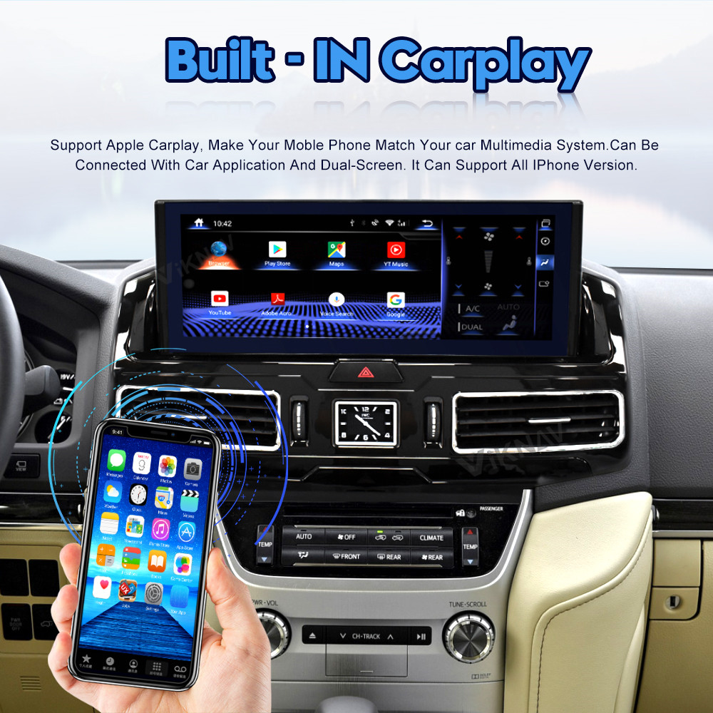 12.3inch Android Carplay Car radio For Toyota land Cruiser LC200 Multimedia Player Stereo Android GPS Navigation Carplay