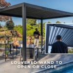 Adjustable Rainproof Roof Steel Pergola for Heavy Duty Outdoor Living Area Space
