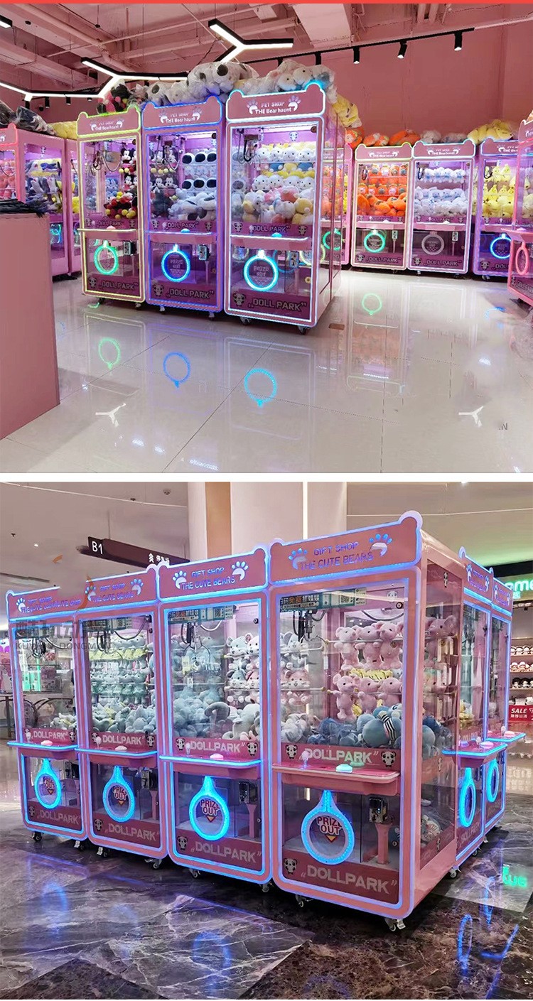 Customized Coin Operated Toy Vending Arcade Doll Claw Machine with Bill Acceptor