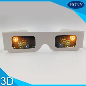China Double Cardboard Frame heart diffraction glasses , 3d eye glasses For Lovers factory