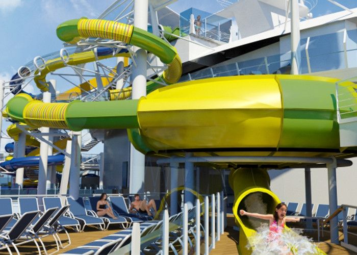 Theme Water Park Bowl Water Slide 2 Person Inline Tube 57m X 21m Occupied Area