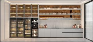 China Stainless Steel Wine Cabinet Modern Design Ample Storage Luxury Aesthetics factory
