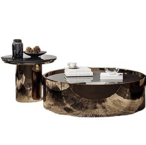 China Marble Customized Coffee Table Titanium 400mm Living Room Tea Table factory