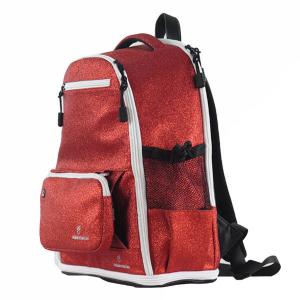 China Beautiful Red Color Girls Sequin Rucksack , Cheerleader Rucksack Zipper Closure factory