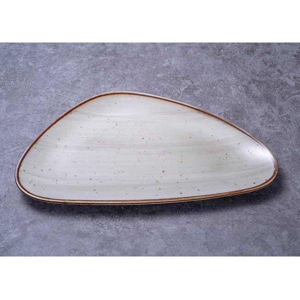 China SGS 13" Triangle Rustic Stoneware Ceramic Dinner Plate factory