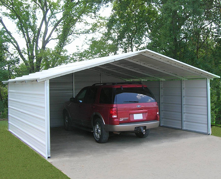 Portable Shelter Prefabricated Metal Car Canopy Garage with Solid H-shape Steel Beam