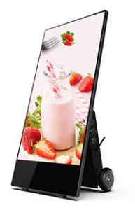 China Battery Powered Supply LCD Poster 43 Inch Portable Digital Billboard Advertising Display Screen with Movable Wheels factory