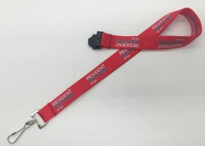China 2.0CM Wide Promitonal Silk-screen Printing Lanyards with Red Nylon material factory