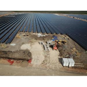 Aluminum Rails Solar Panel Ground Mounting Systems With Cement Foundation