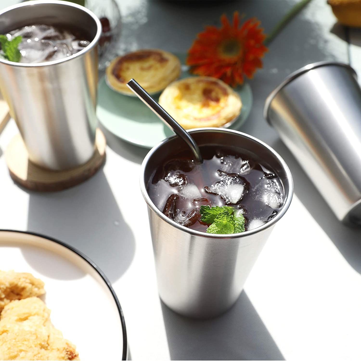 Espresso Coffee Cup Double Wall Stainless Steel Mug 13oz Capacity