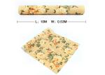 Removable Strippable Country Style Wallpaper , Deep Embossed PVC Flower Wall