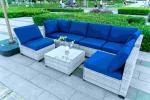 Outdoor furniture rattan living room sofa woven balcony combination rattan chair
