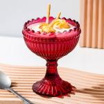 160ml Glass Kitchen Wares 5.6 Oz Vintage Ice Cream Coloured Glass Sundae Dishes
