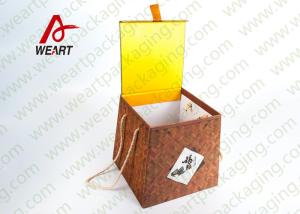 China Bamboo Made Food Container Customized Paper Box With Ribbon Fashion Style factory