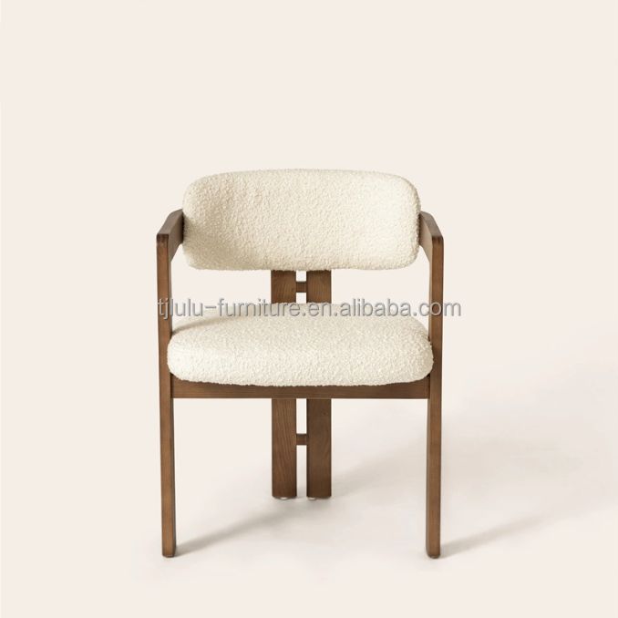 Green Velvet/Lamb Wool Material Modern Solid Wood Dining Chair for Luxury Living Room Furniture