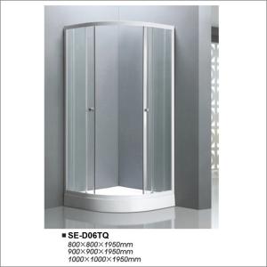 China Bathroom Sliding Door Shower Enclosures / Glass Shower Cubicle With Sector Tray factory
