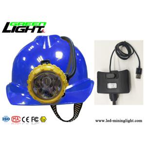 China Semi Corded Miner Cap Lamp 15000lux 4 Lighting Modes With Rear Low Power Warning Lamp on sale