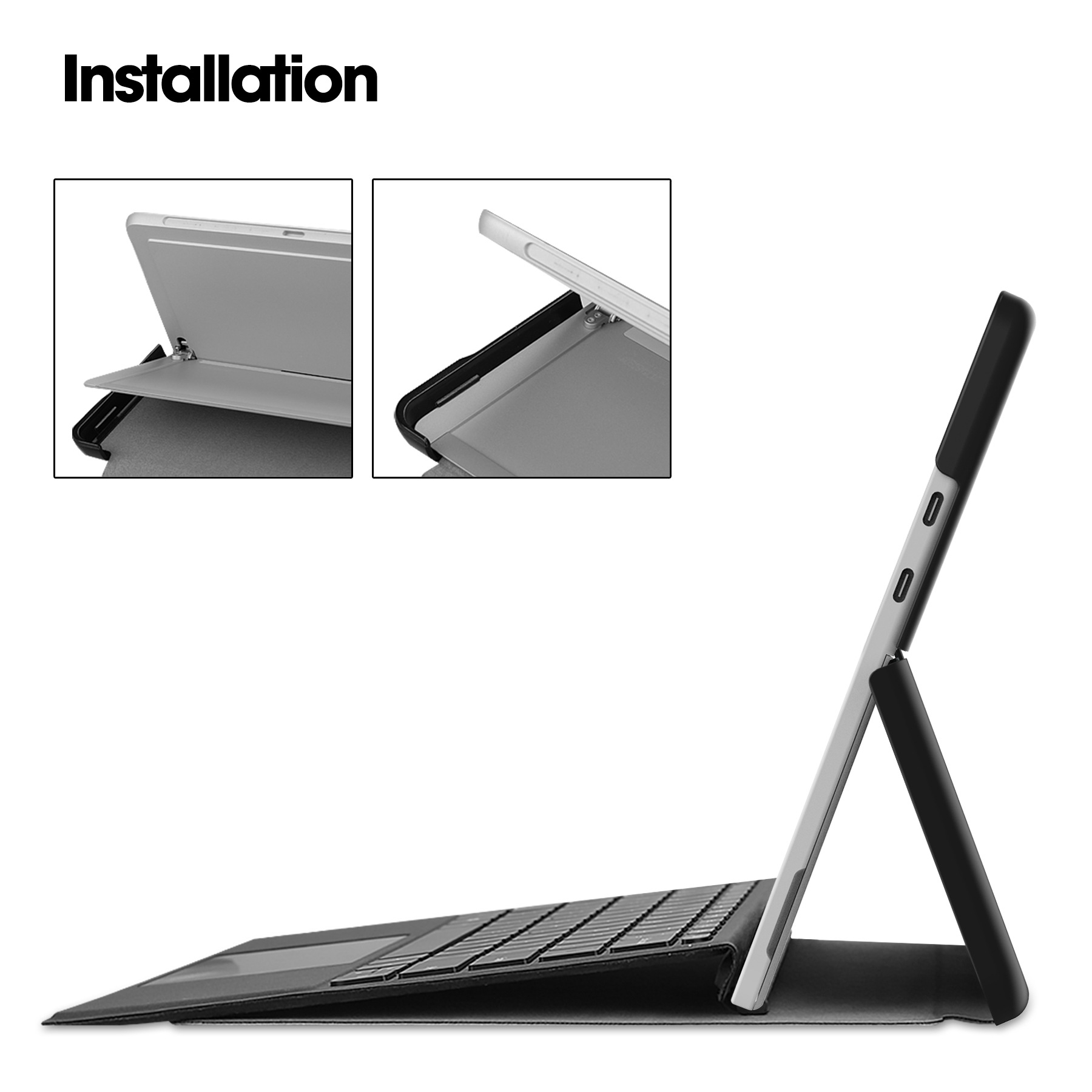 Custom Tailored Leather Texture Folio Case for Microsoft Surface Go 1 2 3 4 10.5" Stand Anti-Drop Protective Cover with Pen Slot