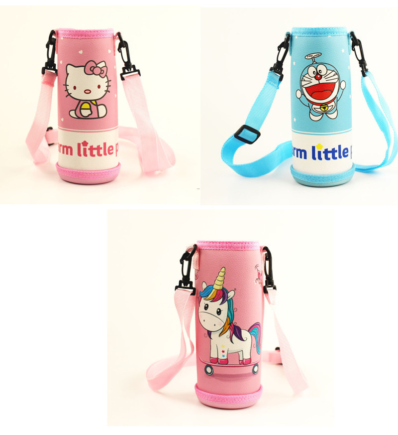 Embroidery Round H18cm Water Bottle Sleeve For Children
