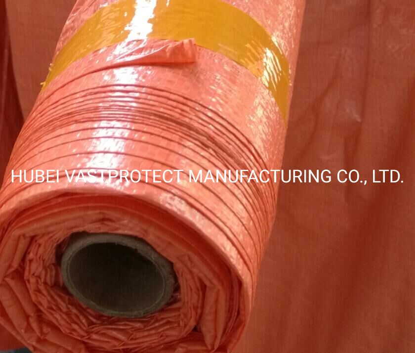 Width 3.65m Waterproof Orange PE Tarpaulin Roll with Paper Core