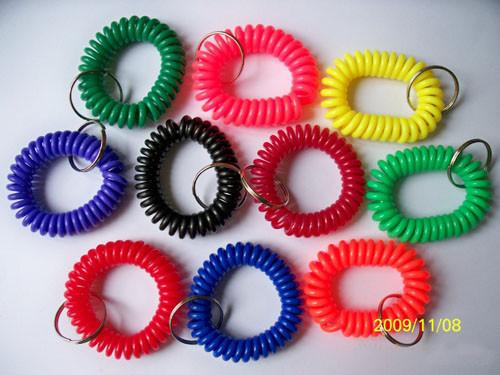 Hot sales China factory wholesale high quality plastic wrist coil key holders