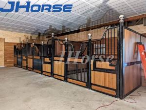 China Permanent Equine Bamboo Wood European Horse Stalls 3D Design factory