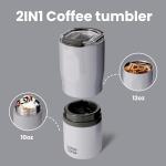 Custom Double Section Vacuum Travel Mug 2in1 Coffee Tumbler 13 Ounces