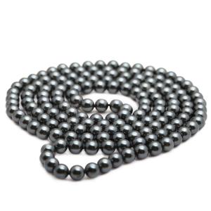 China Luxury Black Round 8mm Shell Pearl Sweater Necklace 55 Inches (N08736) factory