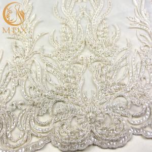 China White Embroidered Lace Fabrics 20% Polyeter Handmade Water Soluble\ factory