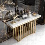 Wholesale Stainless Steel Console Tables With Premium Marble Tops