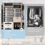 Sheet Organizers And Storage, 4-Pack, Queen/King Size (Grey), Bed Sheet