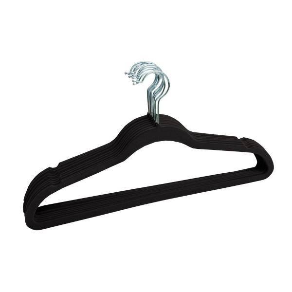 China Nylon  Flocked Non Slip Felt Covered Hangers Soft Touching Surface factory