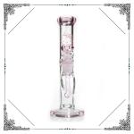 Hello Kitty Glass Water Pipe 10'' Straight Tube Pink Turbine Percolator