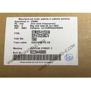 China STM32F412CEU6 Microcontroller MCU 100MHz 32Bit Microcontroller IC UFQFPN48 Embedded MCU factory